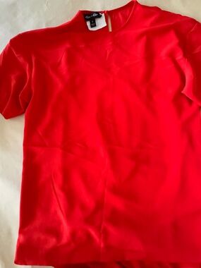 Alex + Alex Bright Red Short-Sleeve Dress with Keyhole Back, Size 0